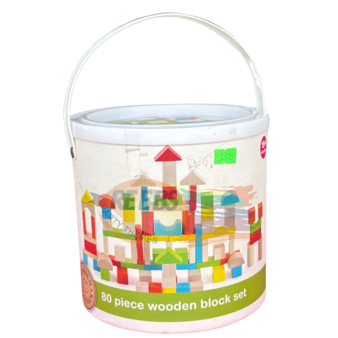 80-piece wooden block set