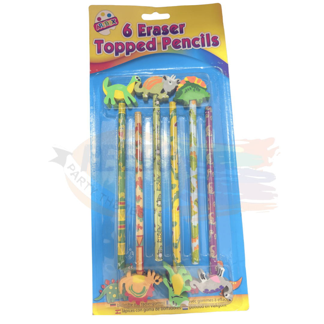 6pcs Topped pencil eraser